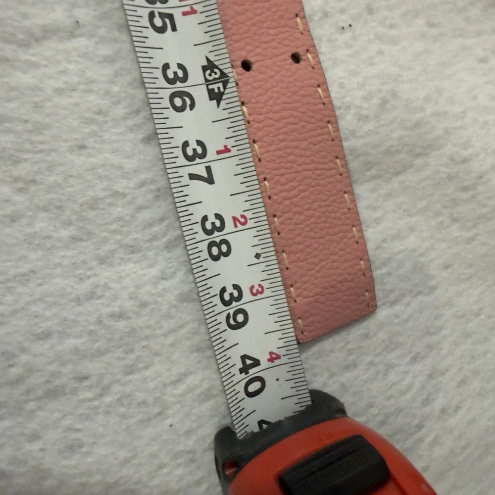 BCBG Max Azria Pink Leather Belt Made in England Double Prong Size Small
